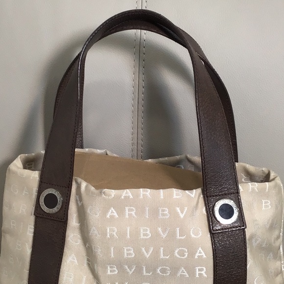 EUC.  BVLGARI Medium Tote Bag in Cream - Picture 4 of 14